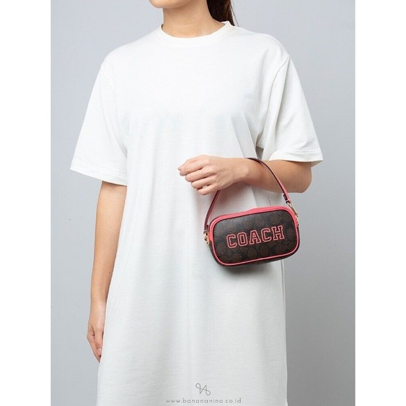 Coach CB851 Jamie Wristlet In Signature Canvas With Varsity Motif NET Org $178 - Picture 9 of 9